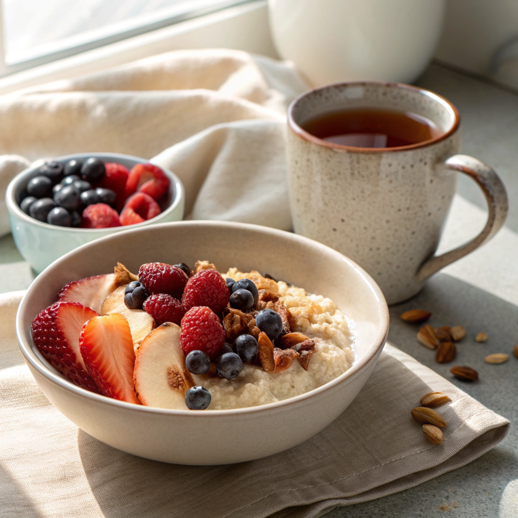 Healthy breakfast as self care routine habit