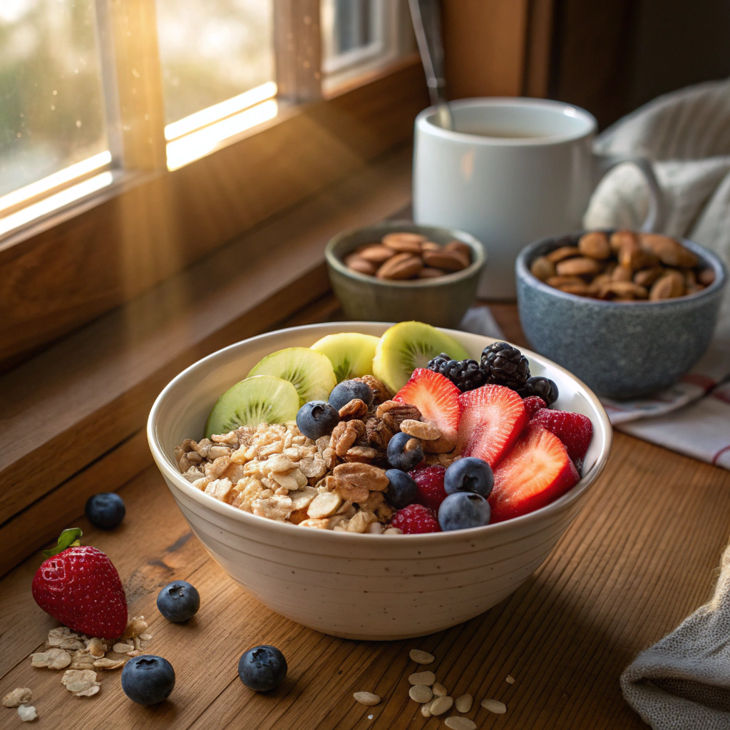 Healthy breakfast for a productive morning routine