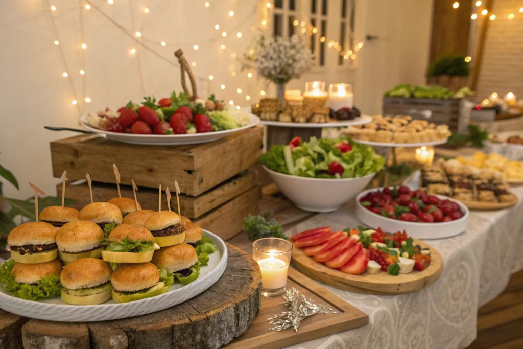 Food at a lifestyle party served in small plates