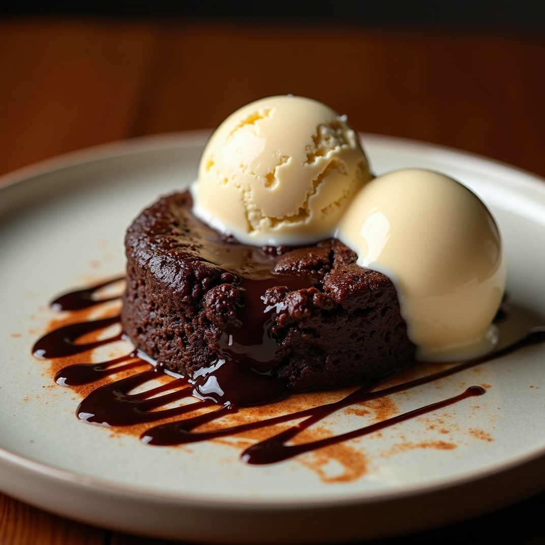 best Cheddar's menu items desserts - chocolate lava cake with ice cream