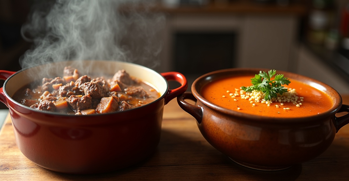 comfort food recipes soups and stews - beef stew and tomato bisque